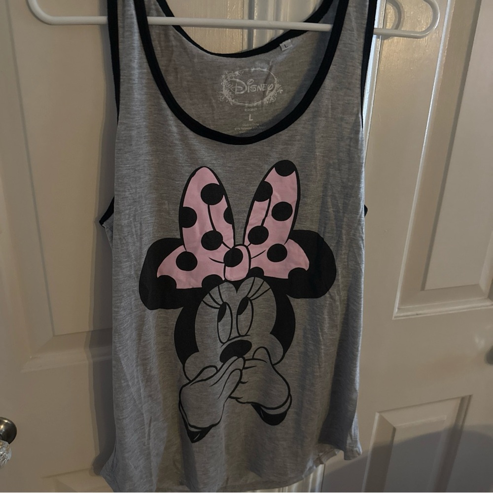 Disney Women’s Gray Tank Top with Minnie Mouse Size Large